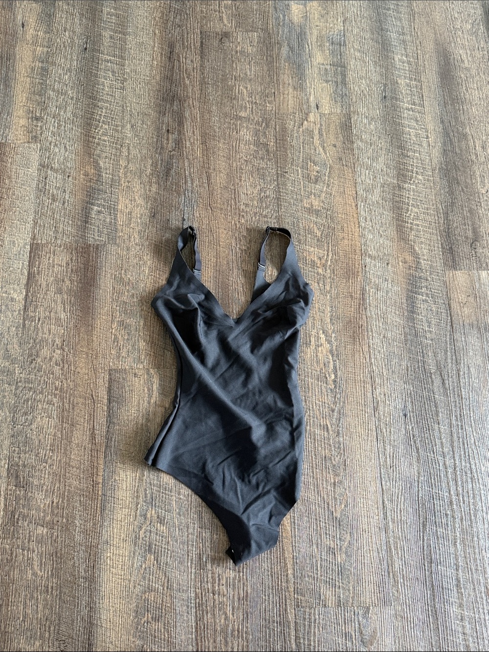 SKIMS Black V-Neck Sculpting Bodysuit